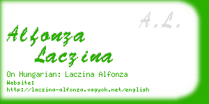 alfonza laczina business card